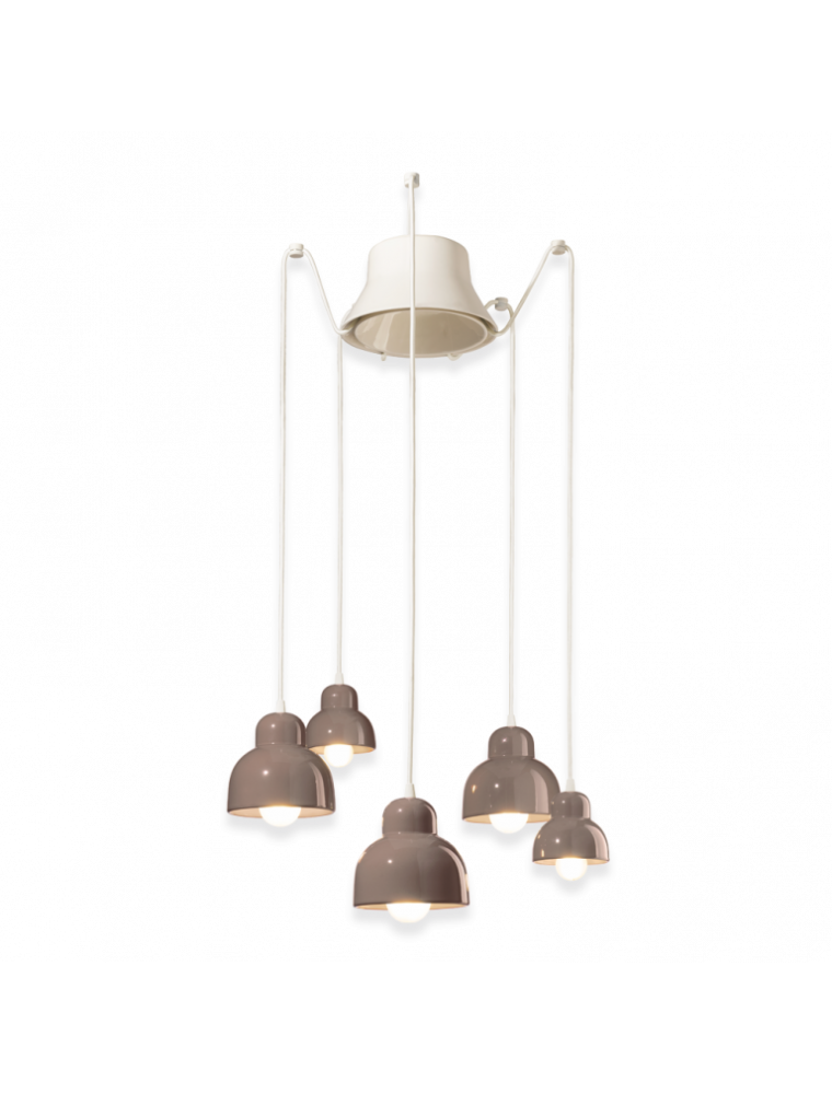 Berimbau c2605, Sospensione 5 luci, Ferroluce Berimbau c2605, Sospensione 5 luci, Ferroluce