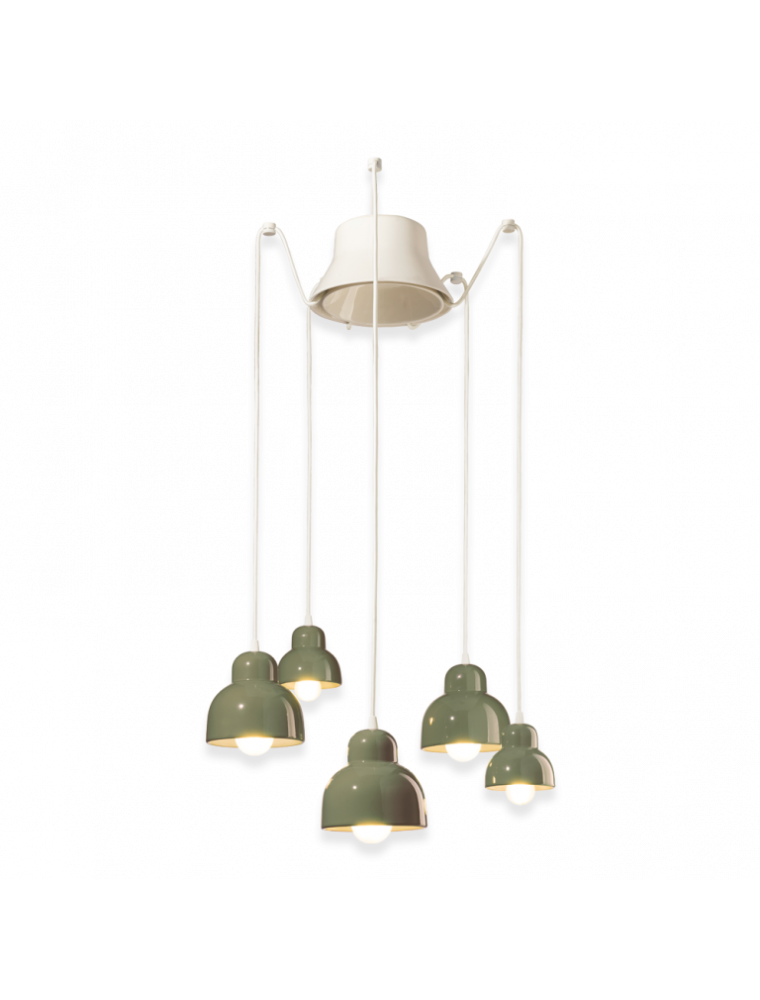Berimbau c2605, Sospensione 5 luci, Ferroluce Berimbau c2605, Sospensione 5 luci, Ferroluce