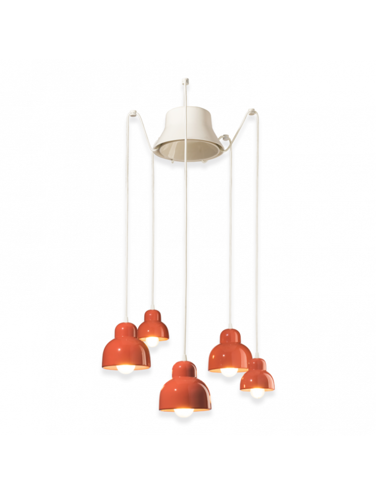 Berimbau c2605, Sospensione 5 luci, Ferroluce Berimbau c2605, Sospensione 5 luci, Ferroluce