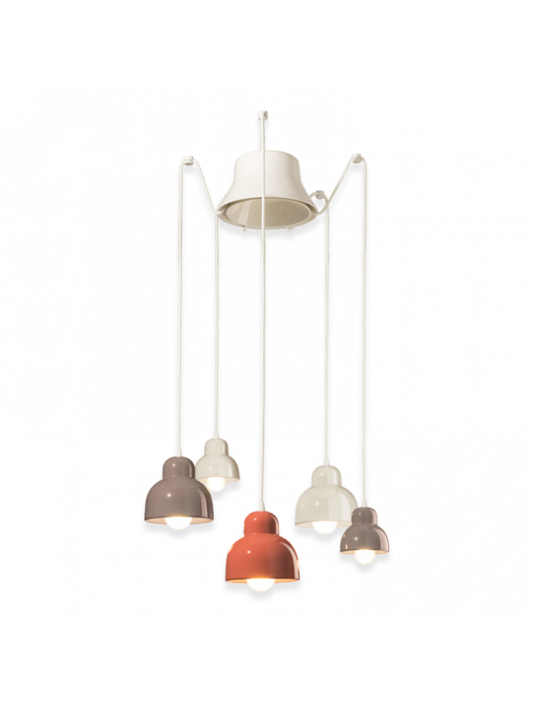 Berimbau c2607, Sospensione 5luci, Ferroluce Berimbau c2607, Sospensione 5luci, Ferroluce