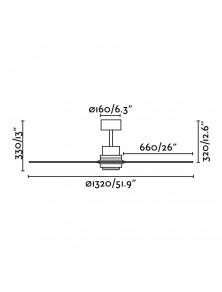 LANTAU L, Ventilator ohne Licht, Faro Barcelona