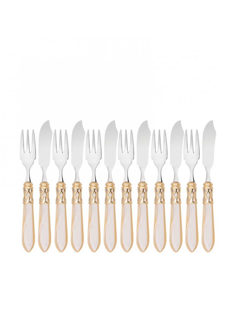 Aladdin dorata, Set 12 pz pesce, Scatola Gallery, Casa Bugatti Aladdin dorata, Set 12 pz pesce, Scatola Gallery, Casa Bugatti