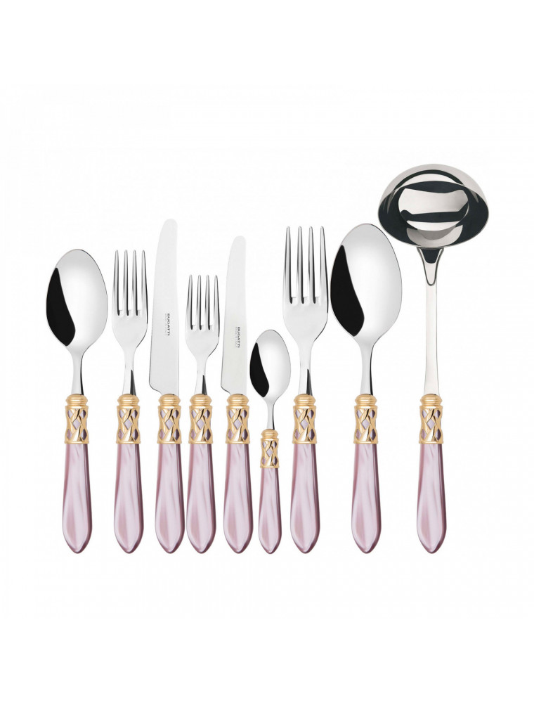 Aladdin dorata, Set 75 posate, Scatola wengè, Casa Bugatti Aladdin dorata, Set 75 posate, Scatola wengè, Casa Bugatti