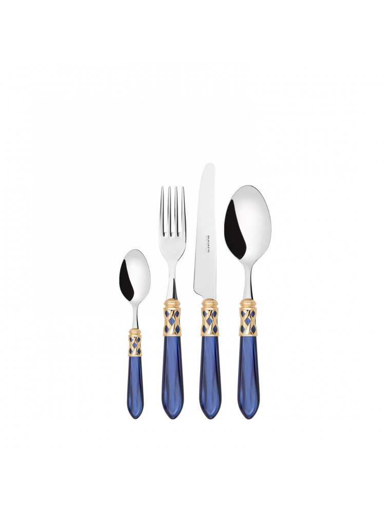 Aladdin dorata, Set 24 posate, Scatola wengè, Casa Bugatti Aladdin dorata, Set 24 posate, Scatola wengè, Casa Bugatti