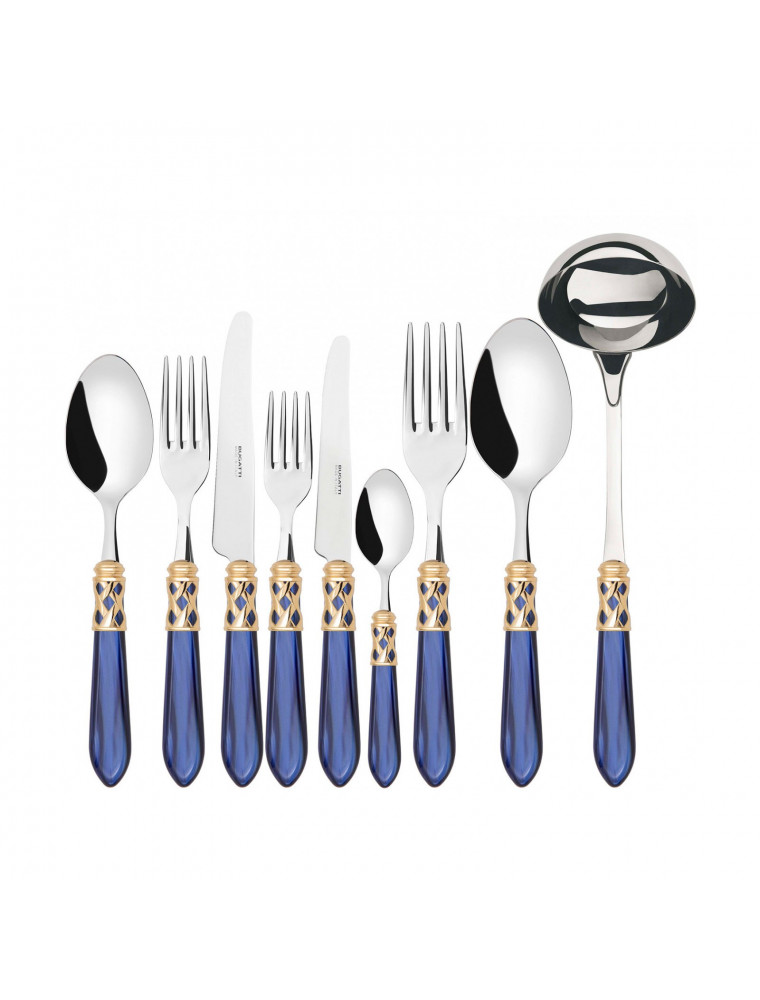 Aladdin dorata, Set 75 posate, Scatola wengè, Casa Bugatti Aladdin dorata, Set 75 posate, Scatola wengè, Casa Bugatti
