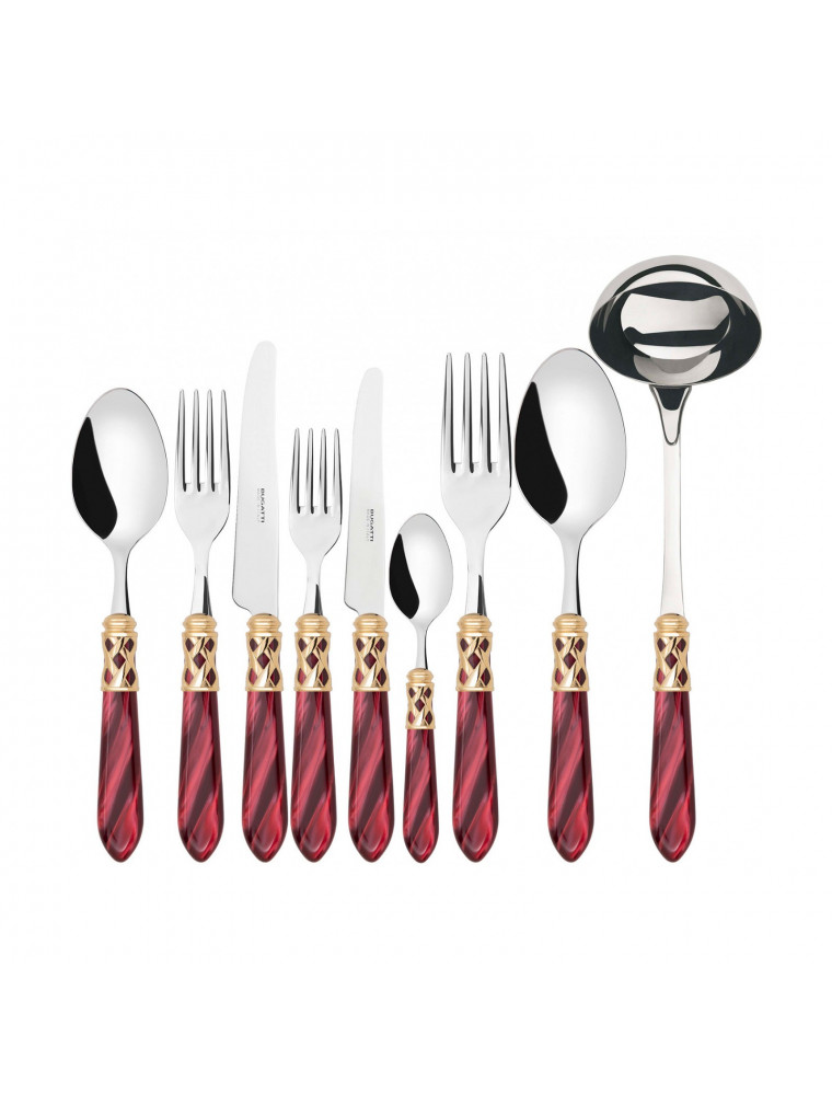 Aladdin dorata, Set 75 posate, Scatola wengè, Casa Bugatti Aladdin dorata, Set 75 posate, Scatola wengè, Casa Bugatti