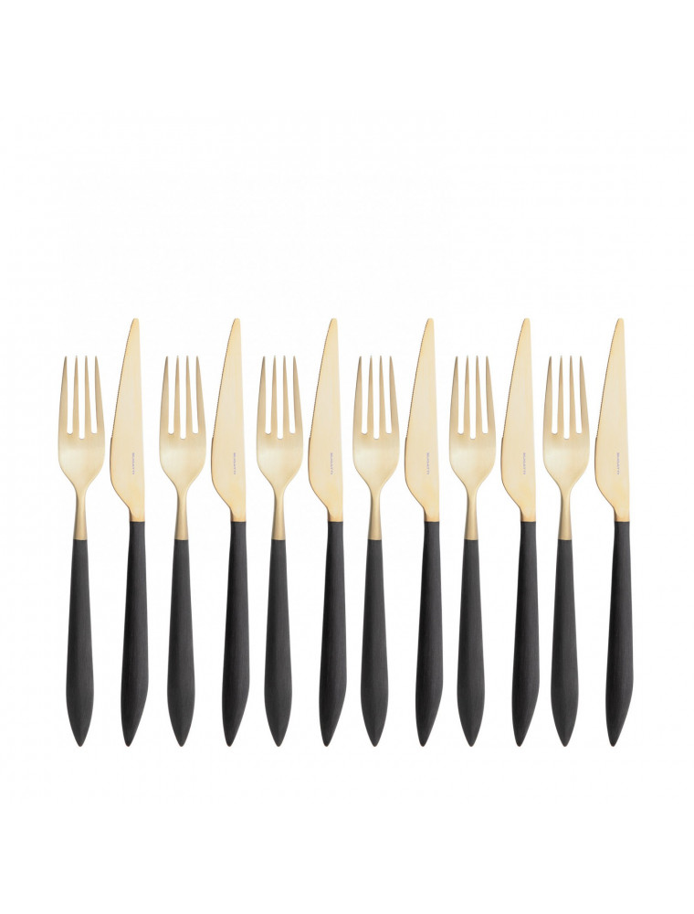 Ares oro, Set posate frutta 12 pz, Scatola gallery, Casa Bugatti