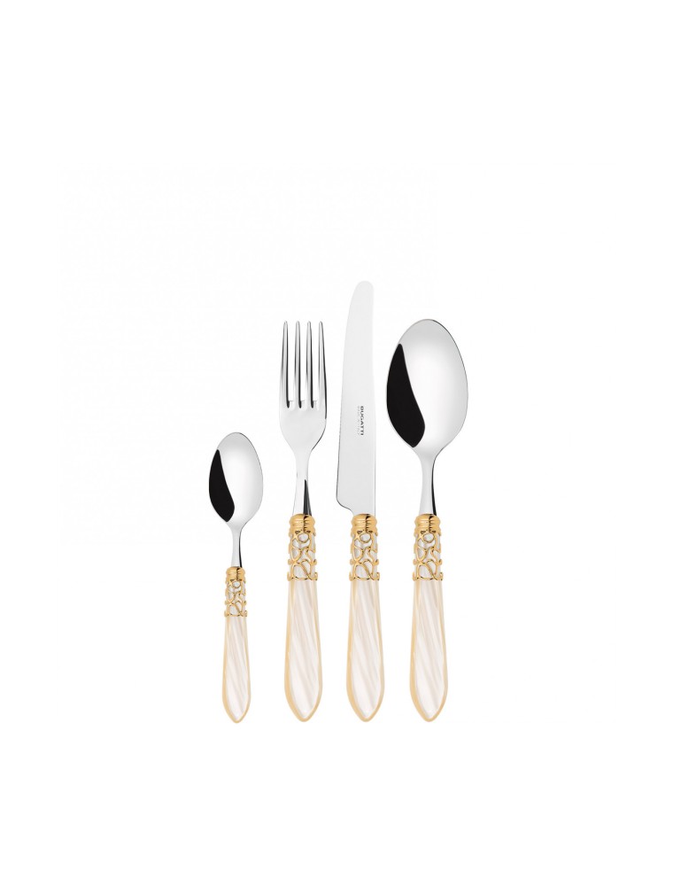 MELODIA Golden Ring, Cutlery Set 24 Pcs, Gallery Box, Casa Bugatti