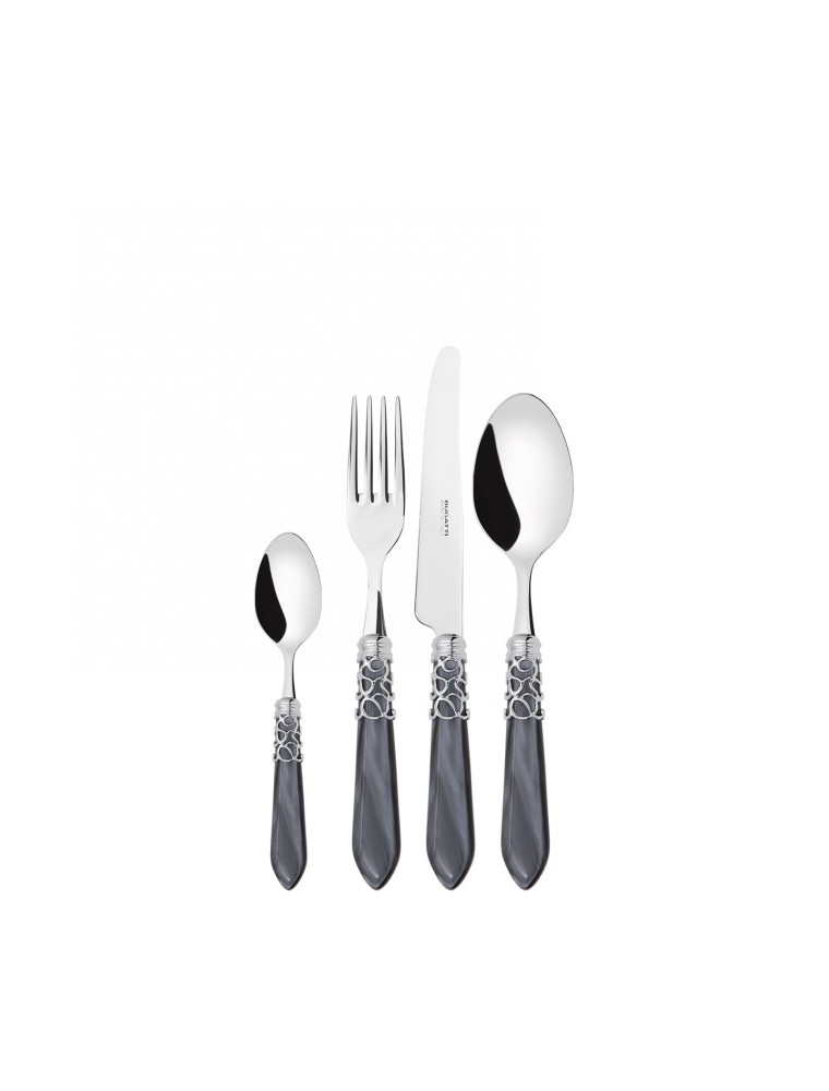 MELODIA Chrome Ring, Cutlery Set 24 Pcs, Compact Box, Casa Bugatti