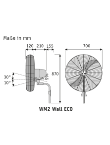 WM2 WALL ECO, Ventilatore da Parete, CasaFan