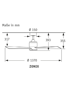 ZONIX 137, Ventilator ohne Licht, Fanimation