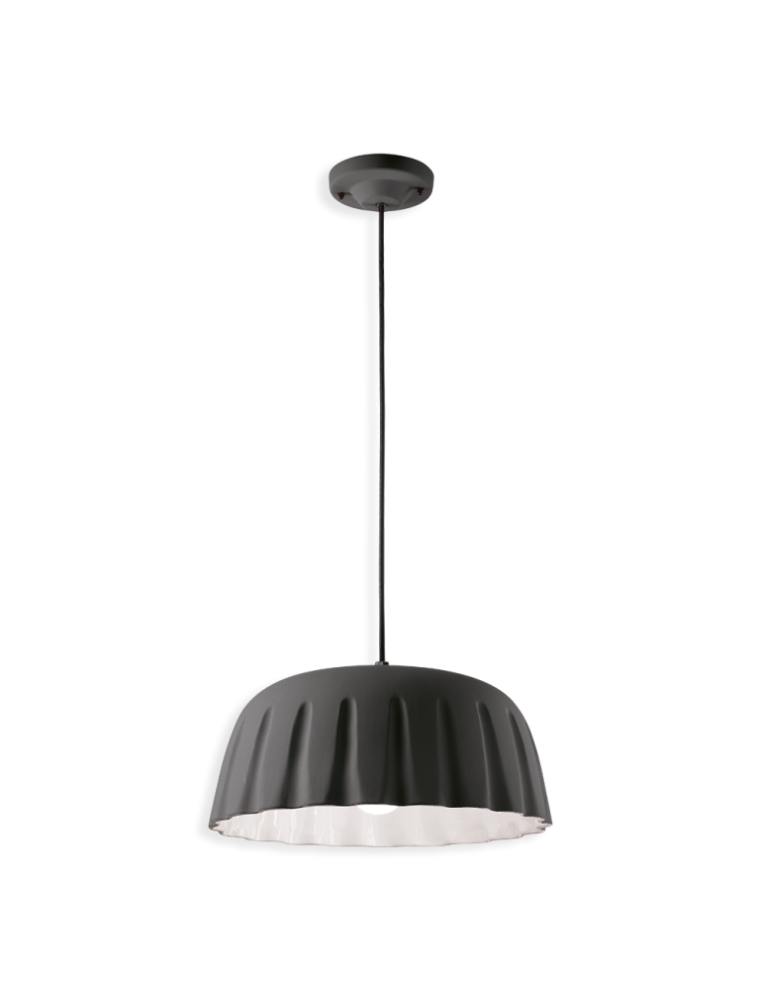 DECO' MADAME GRES C2570, Lampada a Soffitto Sospensione in Ceramica, Ferroluce