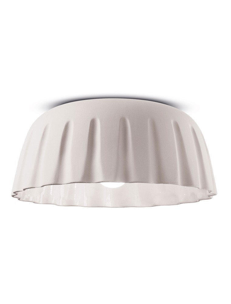 DECO' MADAME GRES C2572, Lampada a Soffitto Plafoniera in Ceramica, Ferroluce