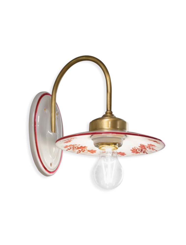 CLASSIC ASTI C096-08, Lampada a Parete Applique in Ceramica, Ferroluce