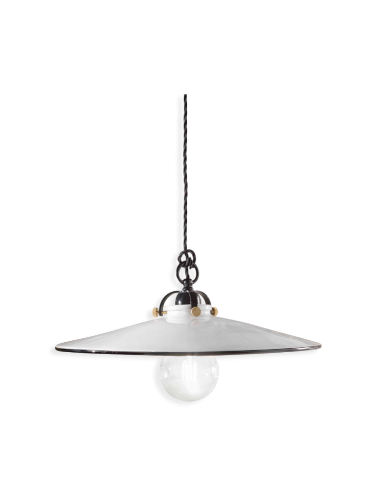 CLASSIC ASTI C102-02, Lampada a Soffitto Sospensione in Ceramica, Ferroluce