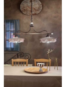 ALESSANDRIA CLASSIQUE C543, Lampe de plafond suspension avec Bilance en céramique, Ferroluce