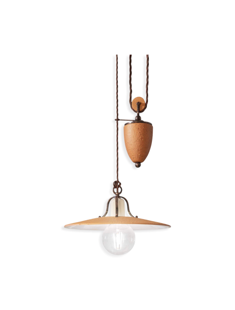 CLASSIC BOLOGNA C824-07, Suspension Ceiling Lamp with Ceramic Slide, Ferroluce