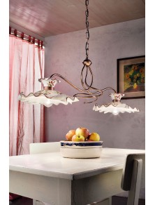 CLASSIC MILANO C1126, Suspension Ceiling Lamp with Ceramic Rocker, Ferroluce