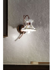 CLASSIC MILANO C1116, Lampada a Parete Applique in Ceramica, Ferroluce