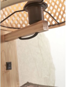 JAVA 1815, Bamboe wandlamp met plank voor interieur, Good&Mojo