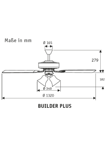 BUILDER PLUS 132, Ventilator met licht, Hunter