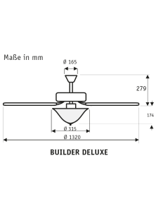 BUILDER DELUXE 132, Fan with Light, Hunter