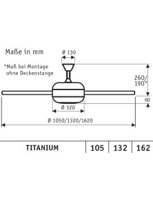 TITANIUM 105, Ventilator met licht, CasaFan
