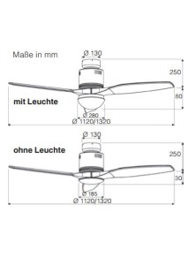 AERODYNAMIX ECO 132, Ventilateur avec Lumière, CasaFan