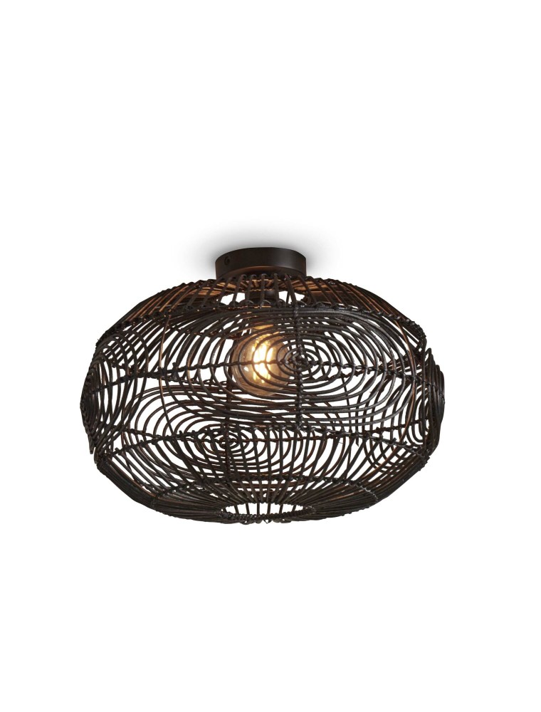 MADEIRA 48, Lampe de plafond ovale à Rattan pour l'intérieur, Good&Mojo