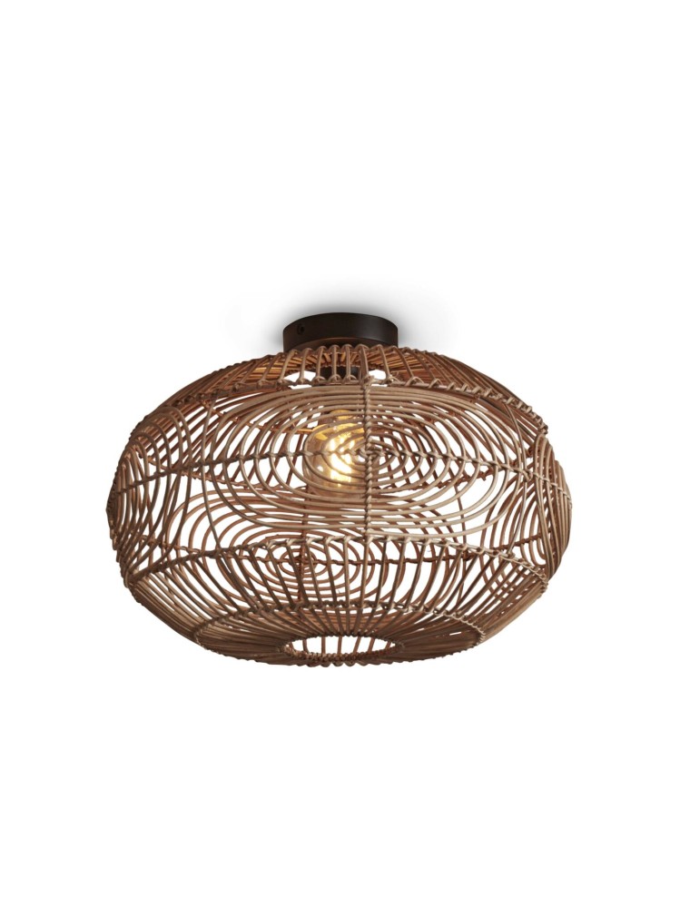 MADEIRA 48, Lampe de plafond ovale à Rattan pour l'intérieur, Good&Mojo