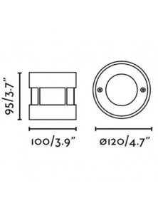 SURIA 3, Incasso a LED per Esterni, Faro Barcelona