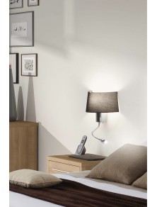 HOTEL, Wall Lamp with LED Reader for Indoors, Faro Barcelona