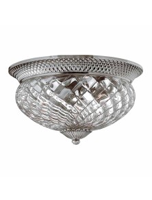 PLANTATION, Ceiling light in Glass and Antique Chrome, Hinkley