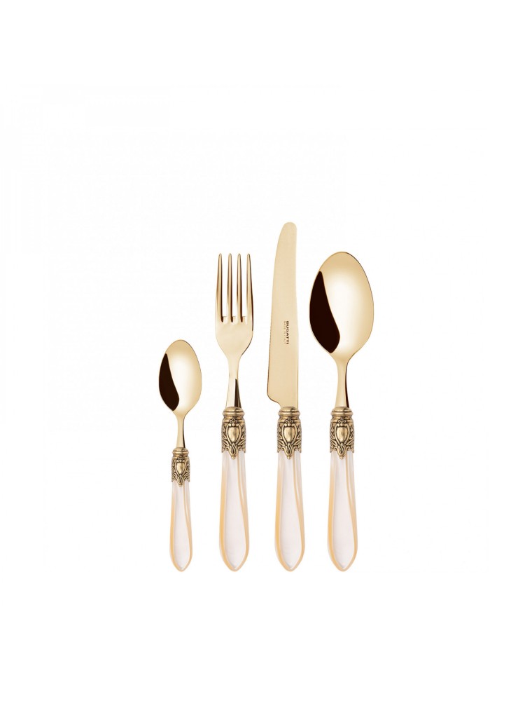 OXFORD GOLD Ghiera Dorata, Posate Set 24 Pz, Scatola Gallery, Casa Bugatti
