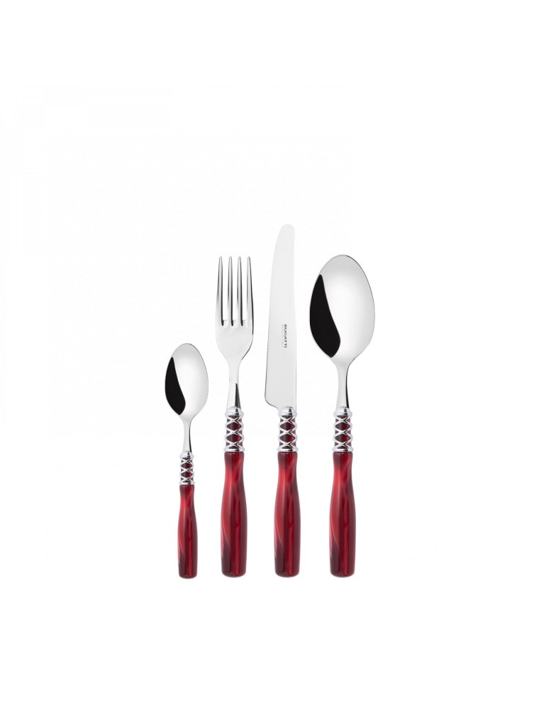 ARIANNA Ghiera Cromata, Posate Set 24 Pz, Scatola Compact, Casa Bugatti