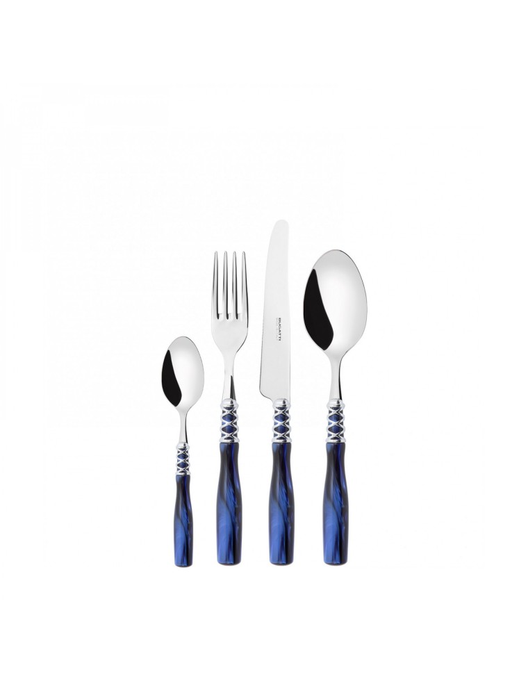 ARIANNA Ghiera Cromata, Posate Set 24 Pz, Scatola Compact, Casa Bugatti