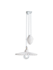 CLASSIC L'AQUILA C008-02, Ceiling Lamp with Swing Suspension in Ceramic, Ferroluce