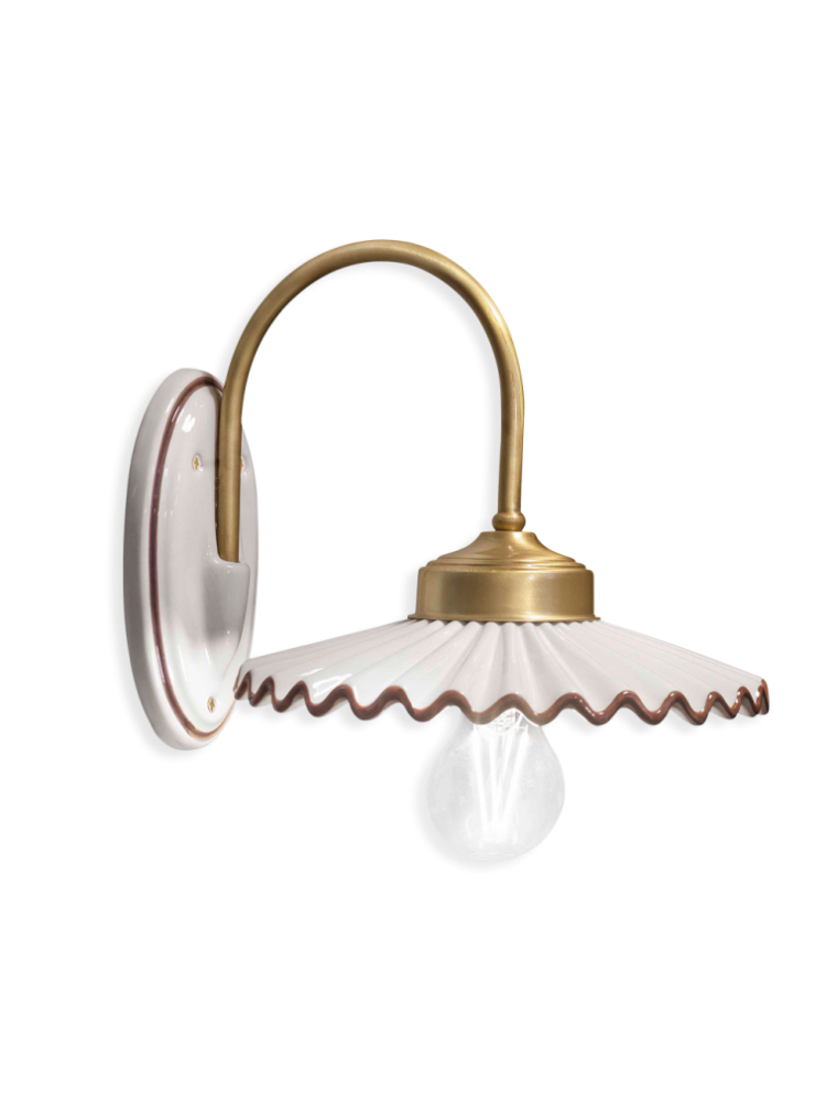 CLASSIC L'AQUILA C012, Lampada a Parete Applique in Ceramica, Ferroluce