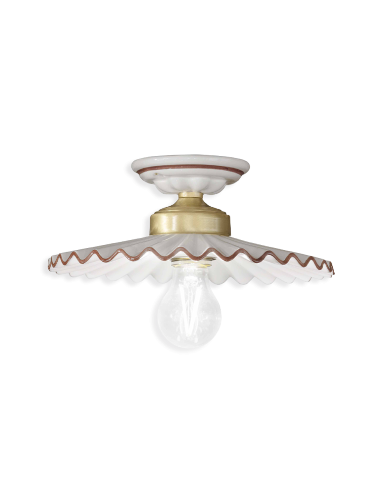 CLASSIC L'AQUILA C014, Lampada a Soffitto Plafoniera in Ceramica, Ferroluce