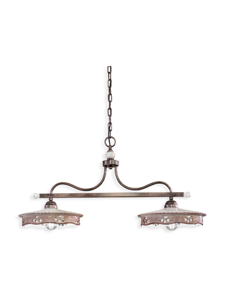 ALESSANDRIA CLASSIQUE C543, Lampe de plafond suspension avec Bilance en céramique, Ferroluce