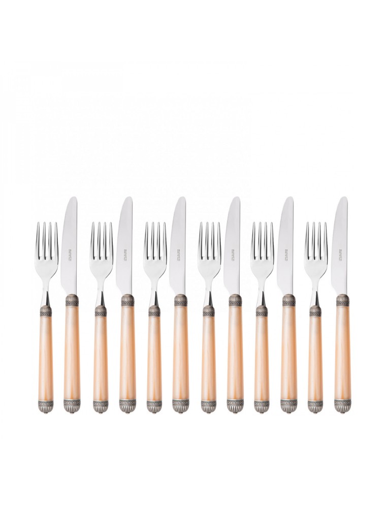 DORICO Antik Silber Ring, Besteckset 12-teilig Obst, Casa Bugatti