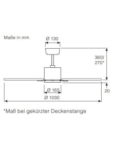 ECO NEO III 103, Deckenventilator ohne Licht, weißes Gehäuse, CasaFan