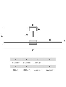 LANTAU G LED, Ventilatore con Luce, Faro Barcelona