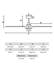 HEYWOOD, Plafondventilator met licht, Faro Barcelona