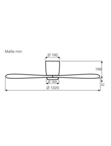 ECO PLANO WOOD 132, WLAN-Deckenventilator ohne Licht, CasaFan