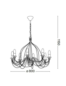 CORTE SP8, Suspension, Ideal Lux