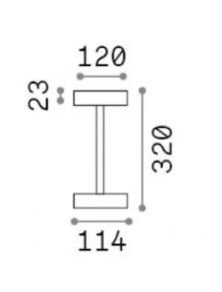 TOFFEE TL, Wiederaufladbare Tischleuchte, Ideal Lux