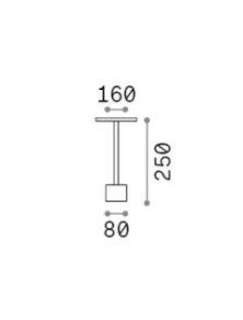 TOFFEE PT D160 H025, Lámpara de Pie Recargable, Ideal Lux