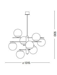 GOURMET PL9, Lámpara Colgante, Ideal Lux