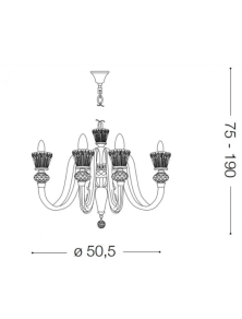 STRAUSS SP6, Sospensione, Ideal Lux